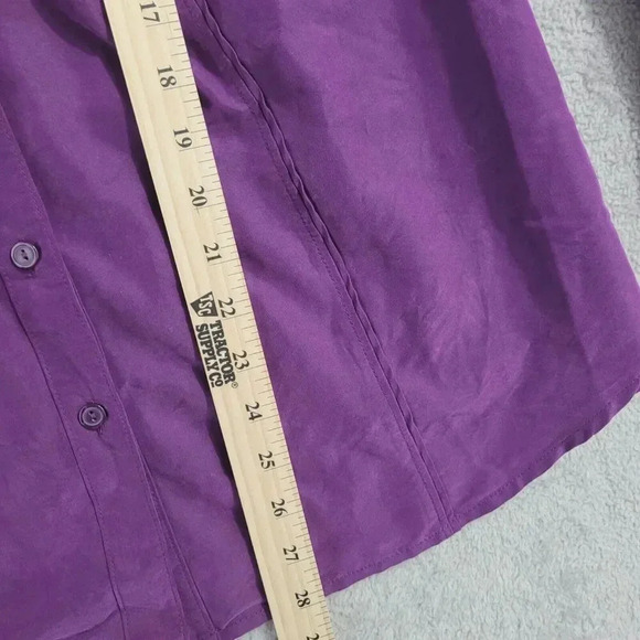 Roz & Ali Women's 2X Purple Button-Up Blouse With Tab Sleeve 28CT - Picture 3 of 8